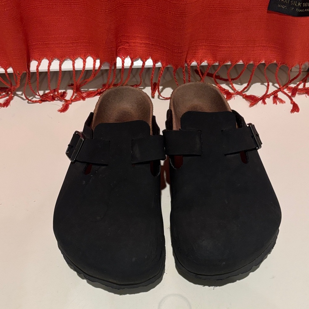 Women’s Black Slip-On Birkenstock Clogs